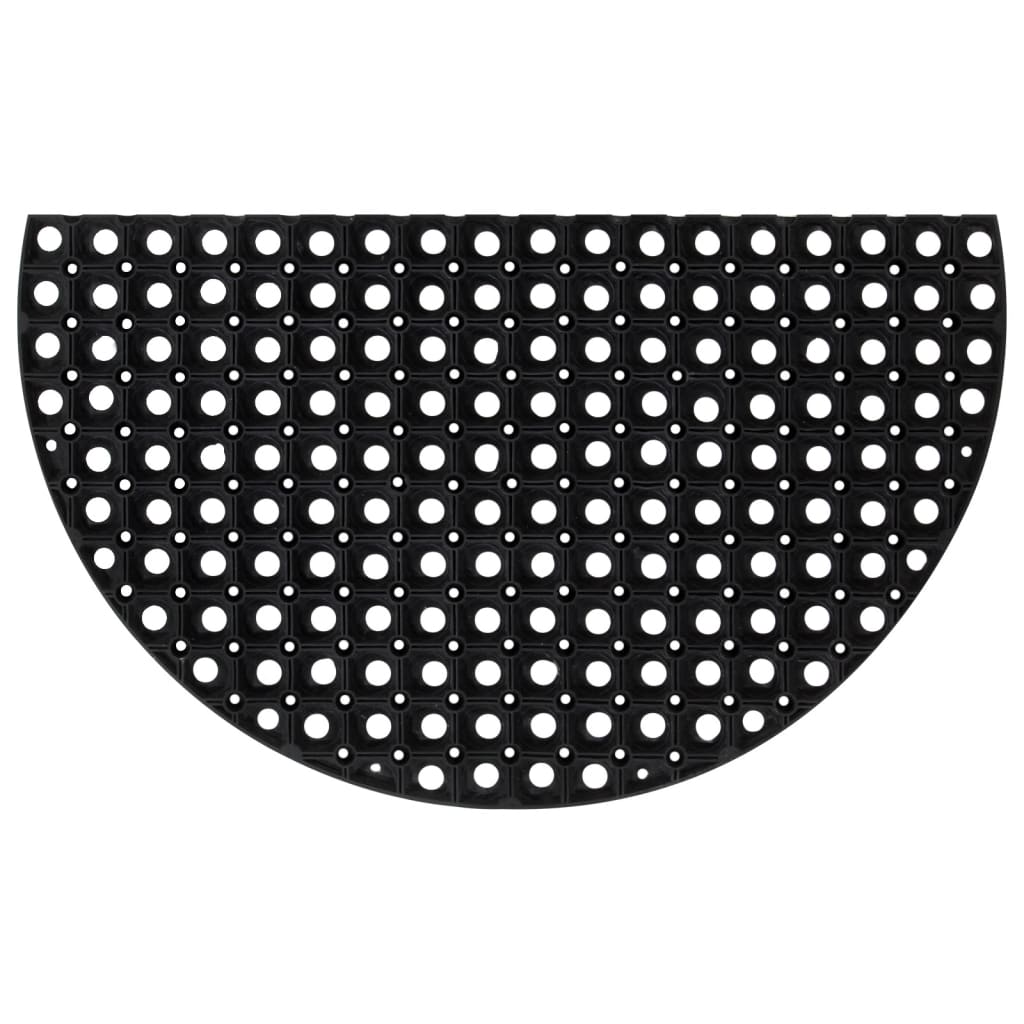 Tapete de porta semicircular 45x75 cm borracha