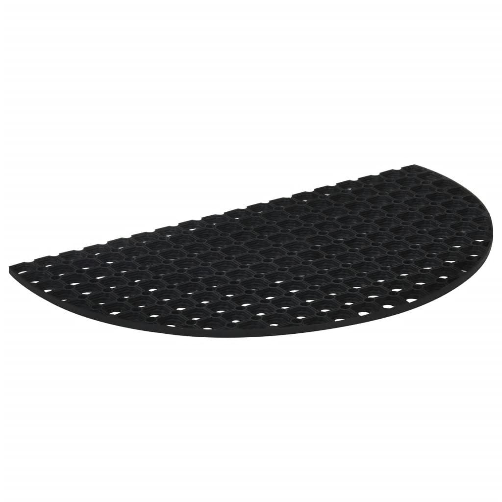 Tapete de porta semicircular 45x75 cm borracha