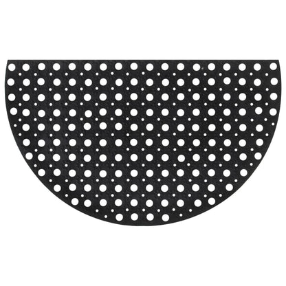 Tapete de porta semicircular 45x75 cm borracha