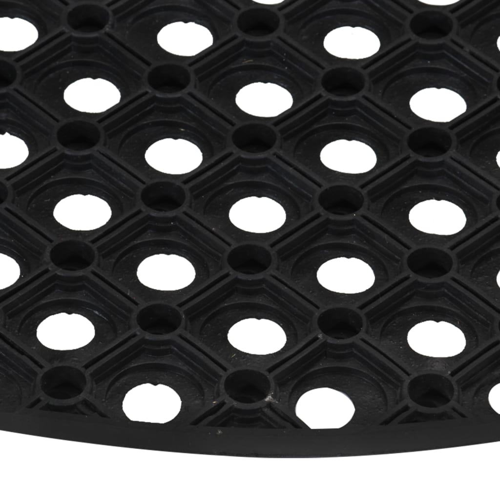 Tapete de porta semicircular 45x75 cm borracha