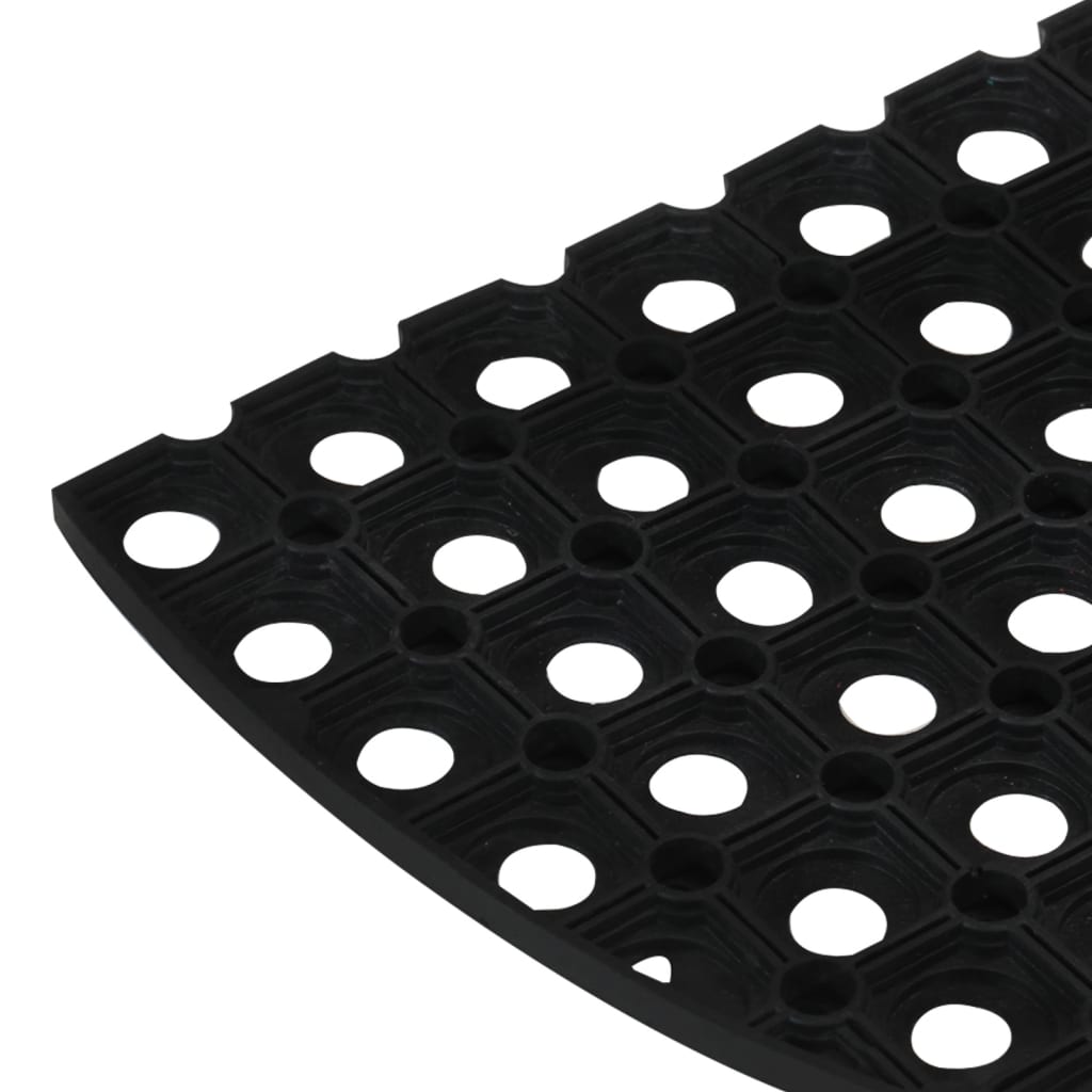 Tapete de porta semicircular 45x75 cm borracha