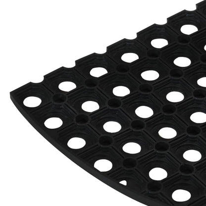 Tapete de porta semicircular 45x75 cm borracha