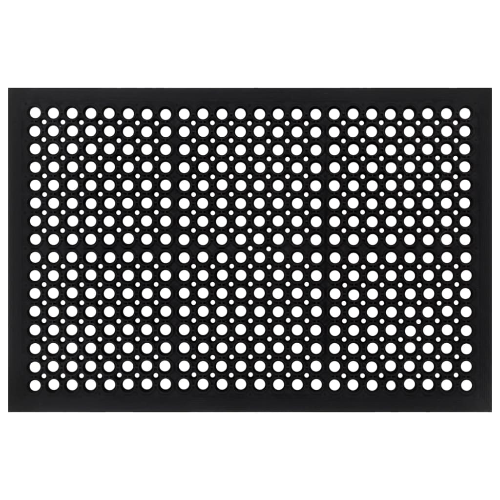 Tapete de porta retangular 60x90 cm borracha