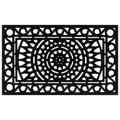 Tapete de porta retangular 45x75 cm borracha