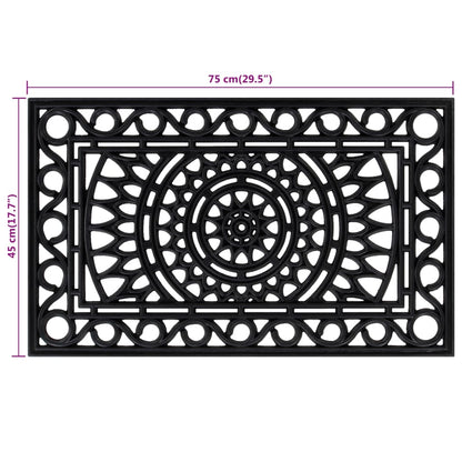 Tapete de porta retangular 45x75 cm borracha