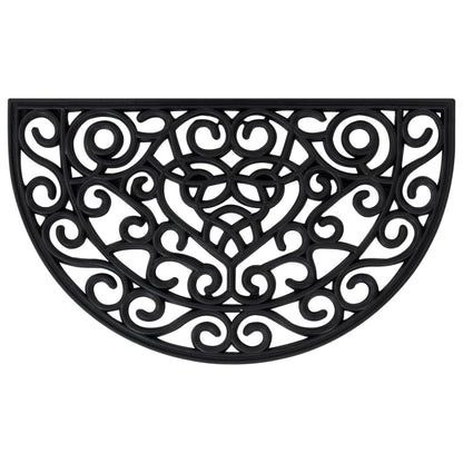 Tapete de porta semicircular 45x75 cm borracha