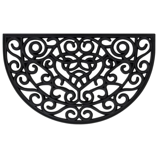 Tapete de porta semicircular 45x75 cm borracha