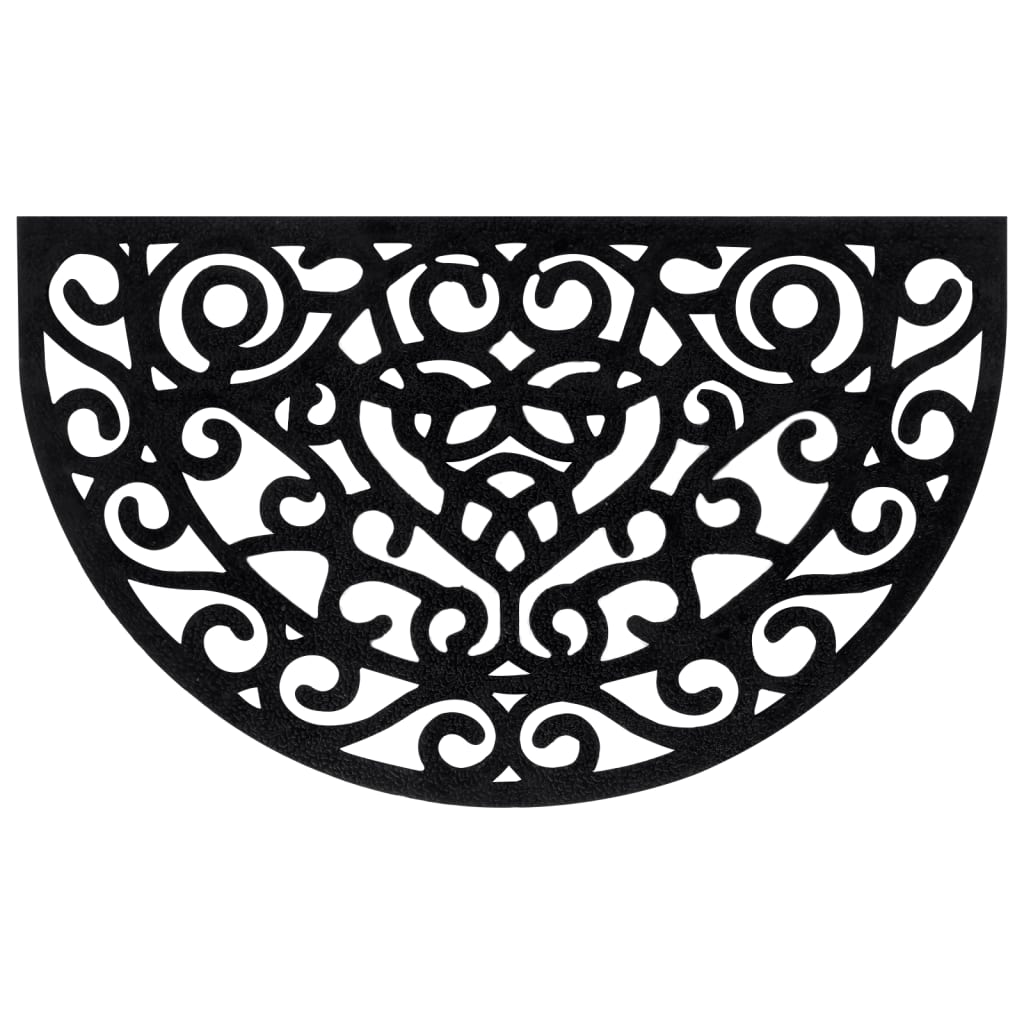 Tapete de porta semicircular 45x75 cm borracha