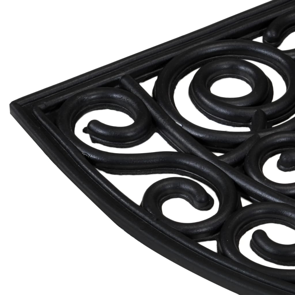 Tapete de porta semicircular 45x75 cm borracha