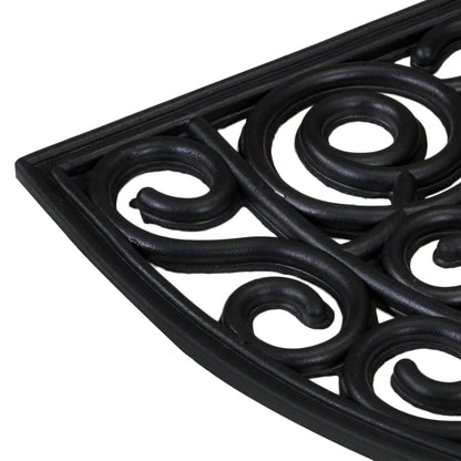 Tapete de porta semicircular 45x75 cm borracha