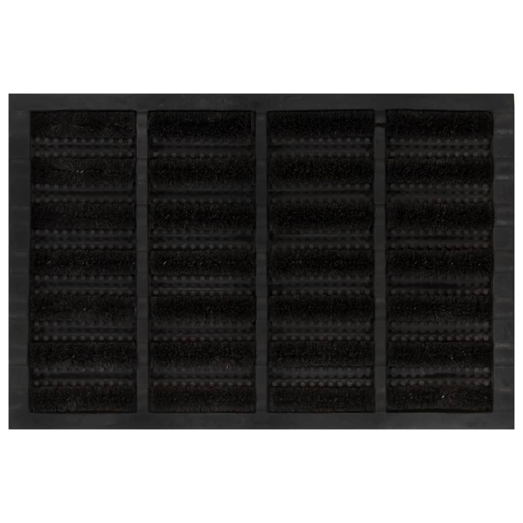 Tapete de porta retangular 40x60 cm borracha e fibra de coco