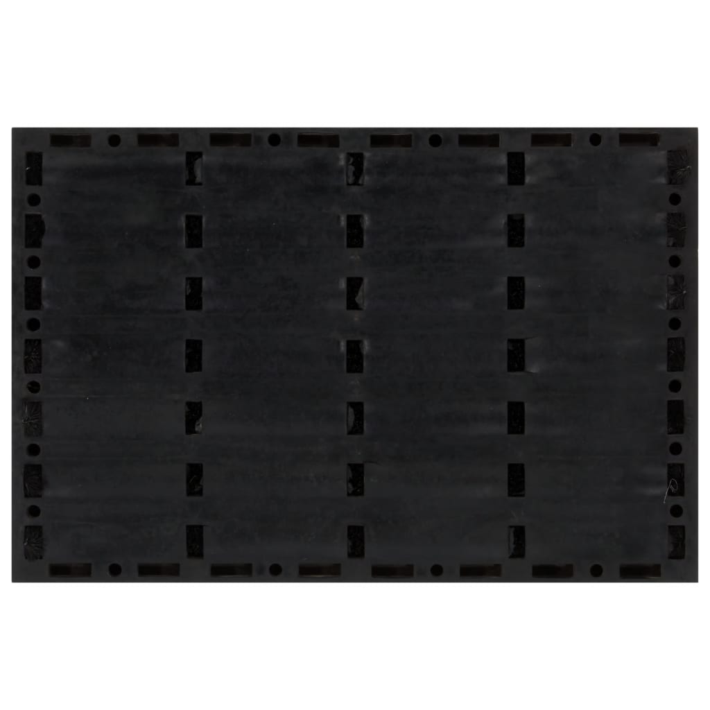 Tapete de porta retangular 40x60 cm borracha e fibra de coco