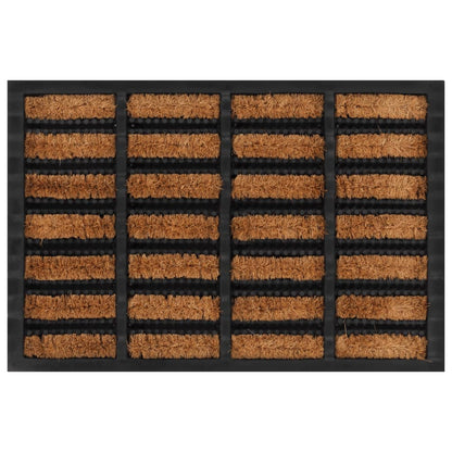 Tapete de porta retangular 40x60 cm borracha e fibra de coco