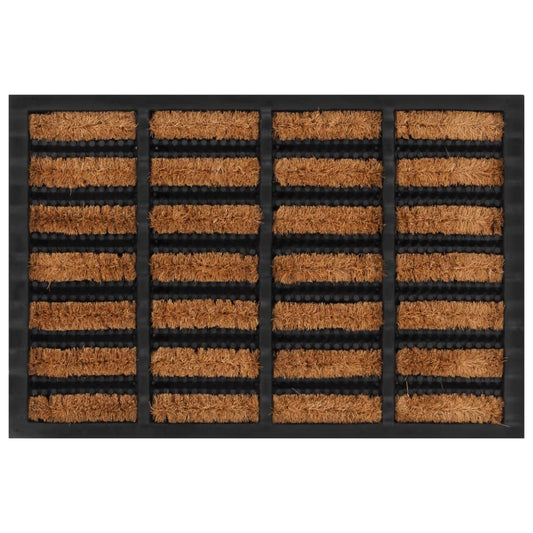 Tapete de porta retangular 40x60 cm borracha e fibra de coco