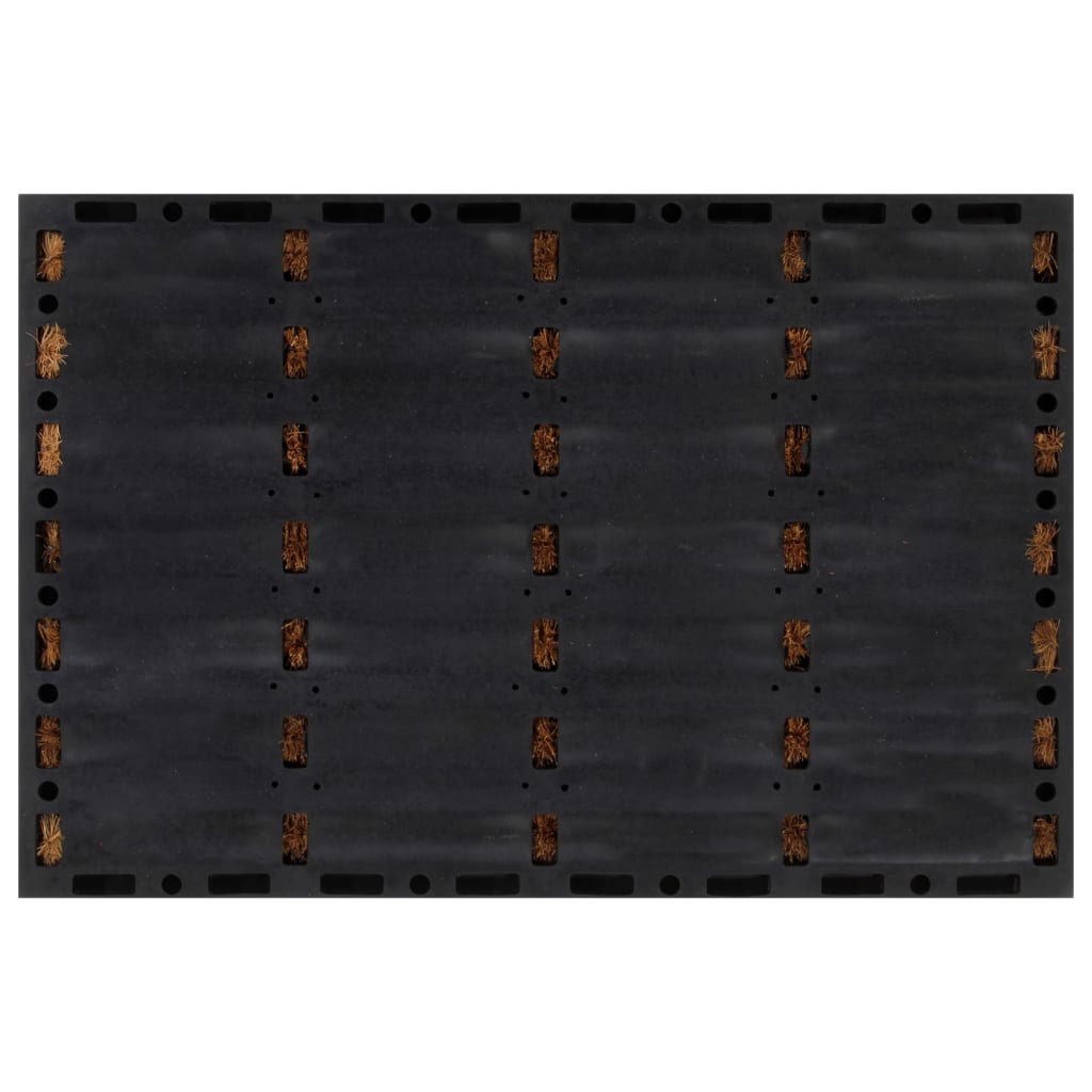 Tapete de porta retangular 40x60 cm borracha e fibra de coco