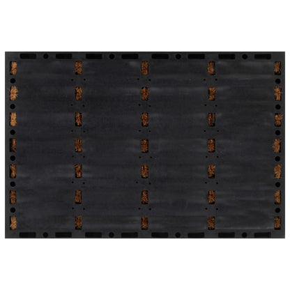 Tapete de porta retangular 40x60 cm borracha e fibra de coco