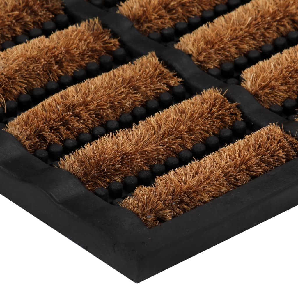 Tapete de porta retangular 40x60 cm borracha e fibra de coco