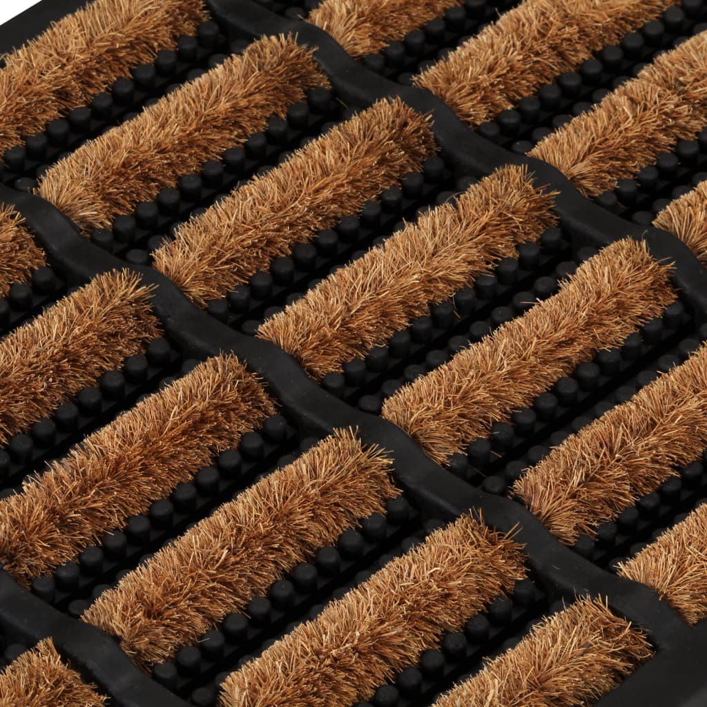 Tapete de porta retangular 40x60 cm borracha e fibra de coco