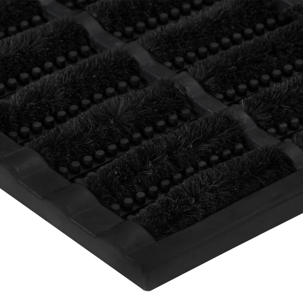 Tapete de porta retangular 45x75 cm borracha e fibra de coco