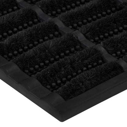 Tapete de porta retangular 45x75 cm borracha e fibra de coco
