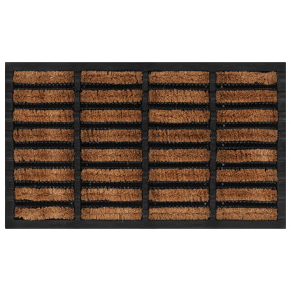 Tapete de porta retangular 45x75 cm borracha e fibra de coco