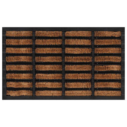 Tapete de porta retangular 45x75 cm borracha e fibra de coco