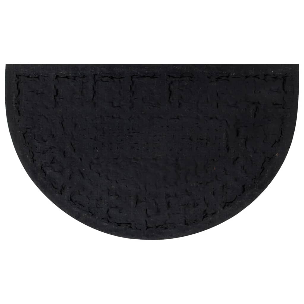 Tapete de porta semicircular 45x75 cm borracha e fibra de coco