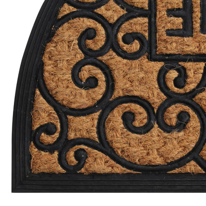 Tapete de porta semicircular 45x75 cm borracha e fibra de coco