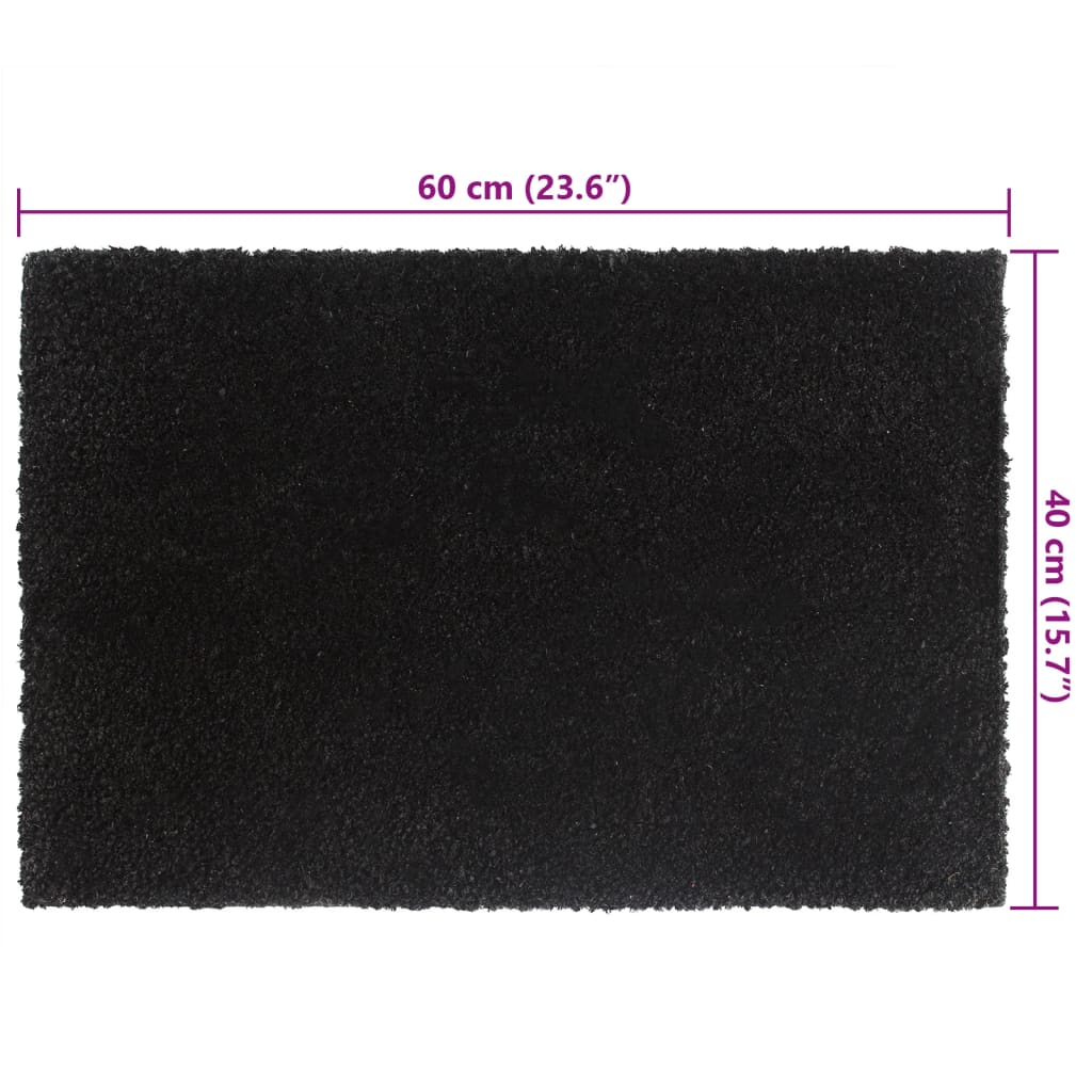 Tapetes porta 5 pcs 40x60 cm fibra coco tufada preto