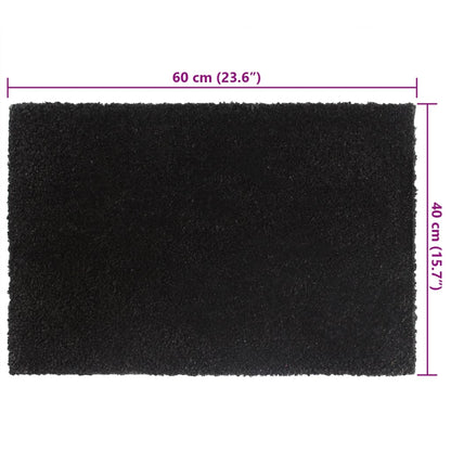Tapetes porta 5 pcs 40x60 cm fibra coco tufada preto