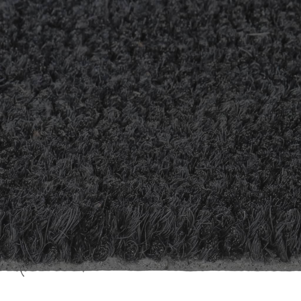 Tapete de porta 50x80 cm fibra de coco tufada preto