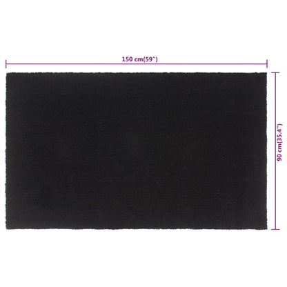 Tapete de porta 90x150 cm fibra de coco tufada preto
