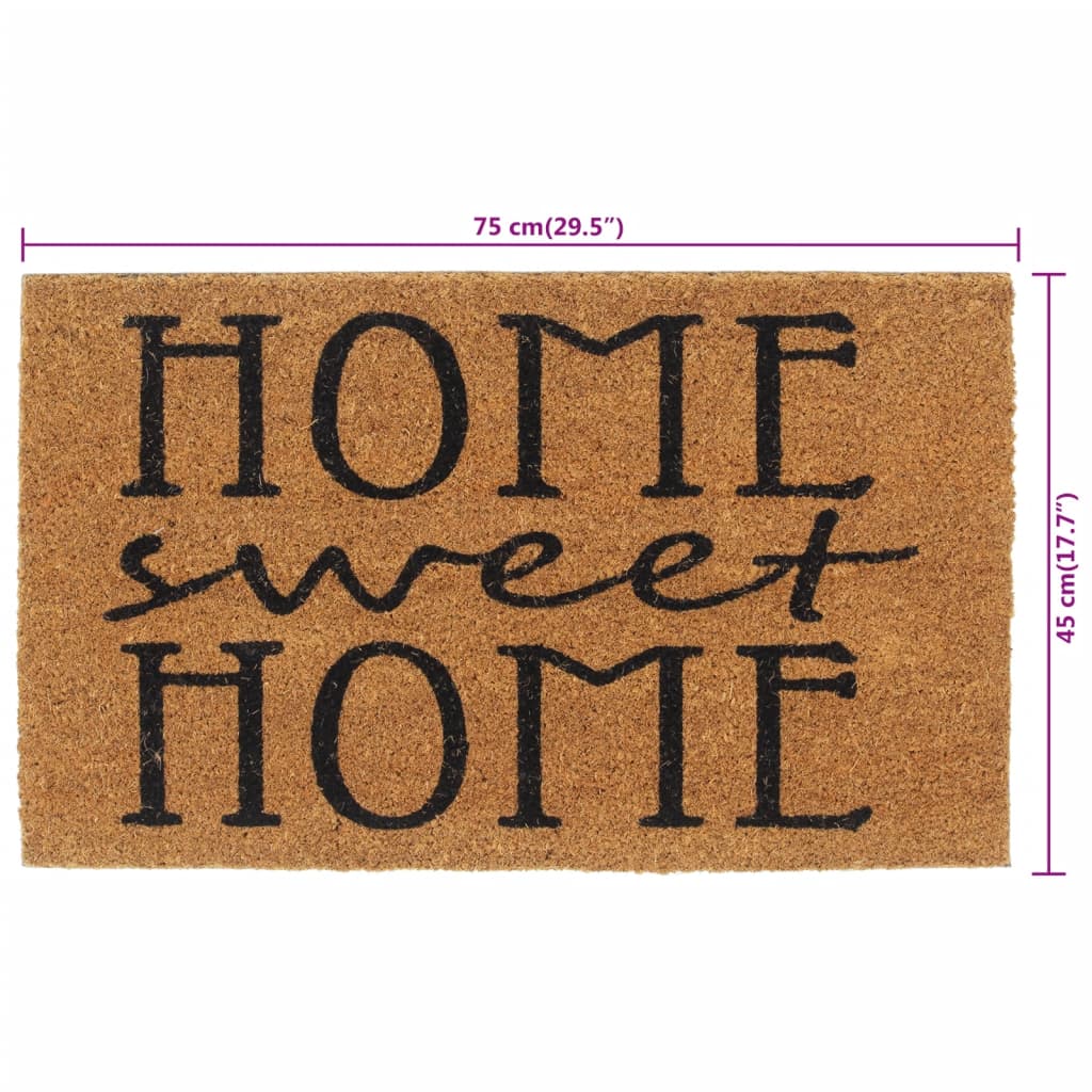 Tapete de porta 45x75 cm fibra de coco tufada natural