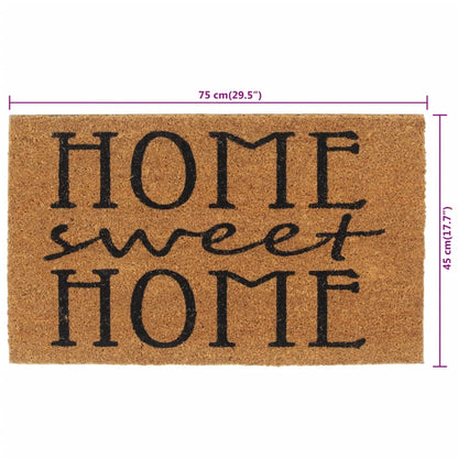 Tapete de porta 45x75 cm fibra de coco tufada natural