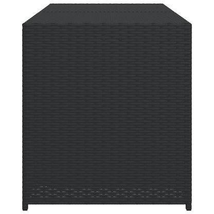 Caixa de arrumação para jardim 283L vime PE preto