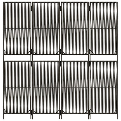 Biombo de divisão 4 painéis vime PE cinzento