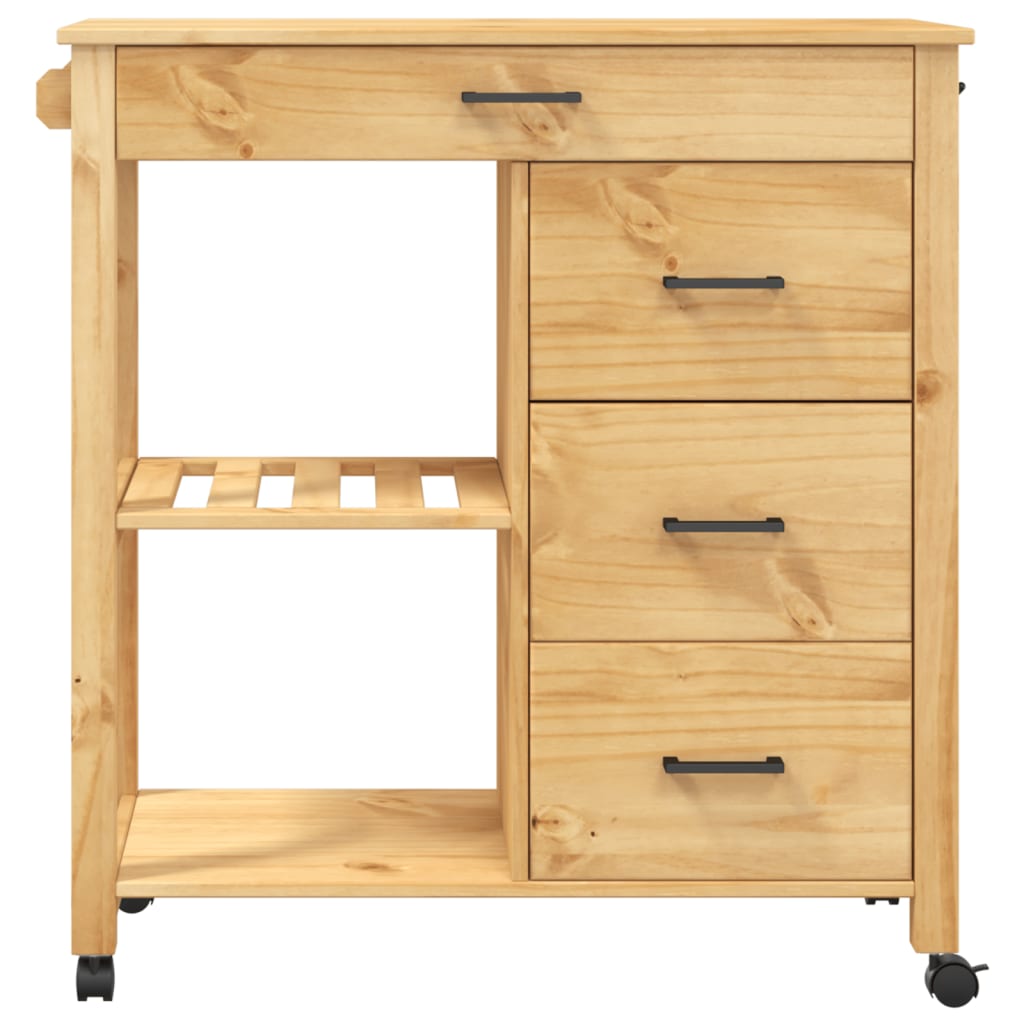Carrinho de cozinha MONZA 84x40x90 cm madeira de pinho maciça