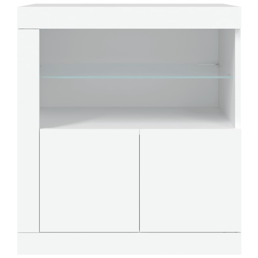 Aparador com luzes LED 60,5x37x67 cm branco