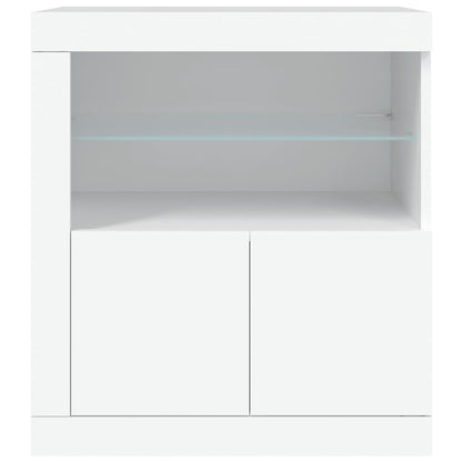 Aparador com luzes LED 60,5x37x67 cm branco