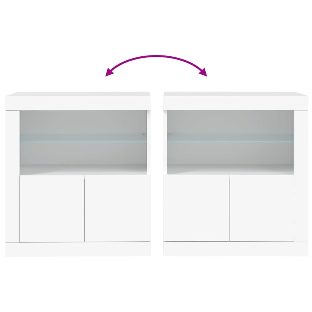 Aparador com luzes LED 60,5x37x67 cm branco