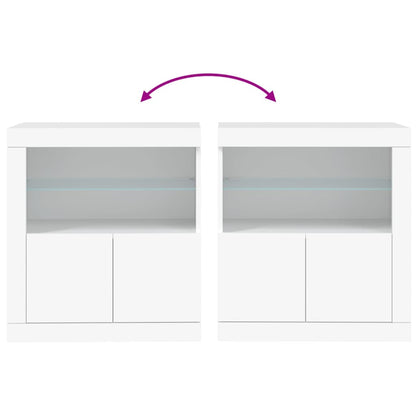 Aparador com luzes LED 60,5x37x67 cm branco