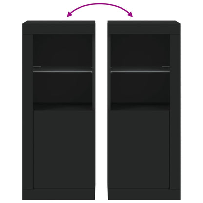 Aparador com luzes LED 41x37x100 cm preto