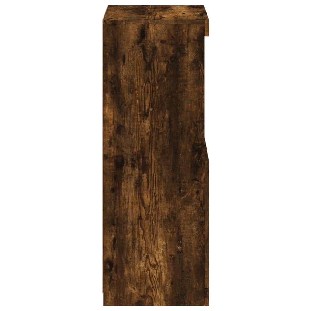 Aparador com luzes LED 41x37x100 cm carvalho fumado