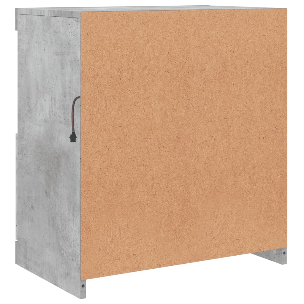 Aparador com luzes LED 60x37x67 cm cinzento cimento