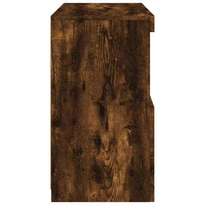 Aparador com luzes LED 60x37x67 cm carvalho fumado