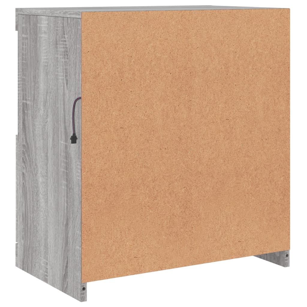 Aparador com luzes LED 60x37x67 cm cinzento sonoma