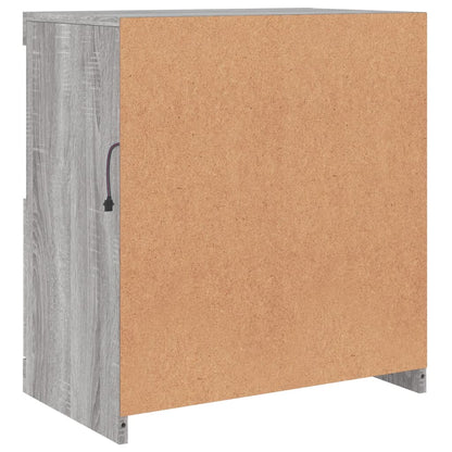 Aparador com luzes LED 60x37x67 cm cinzento sonoma