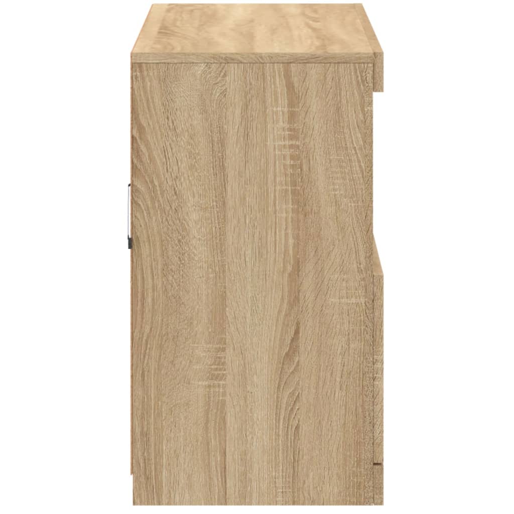 Aparador com luzes LED 81x37x67 cm carvalho sonoma