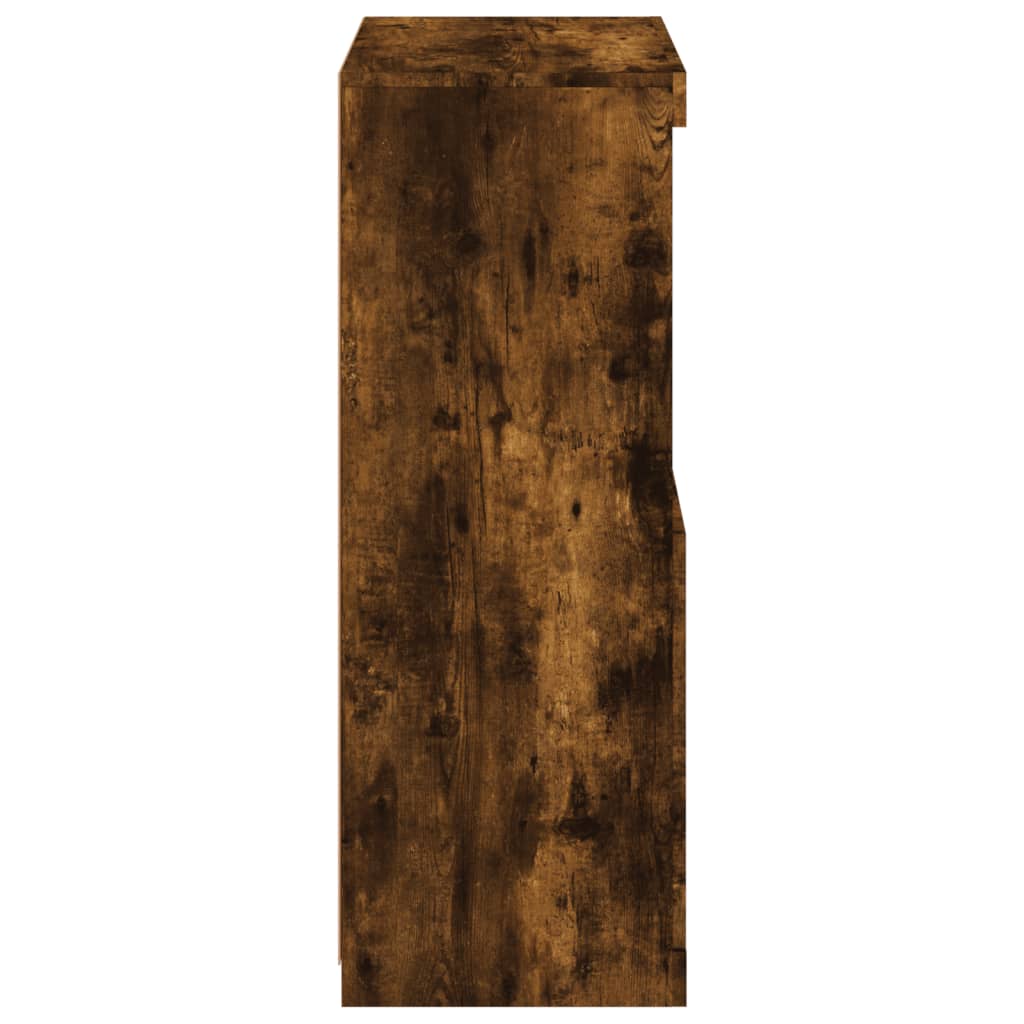 Aparador com luzes LED 60,5x37x100 cm carvalho fumado