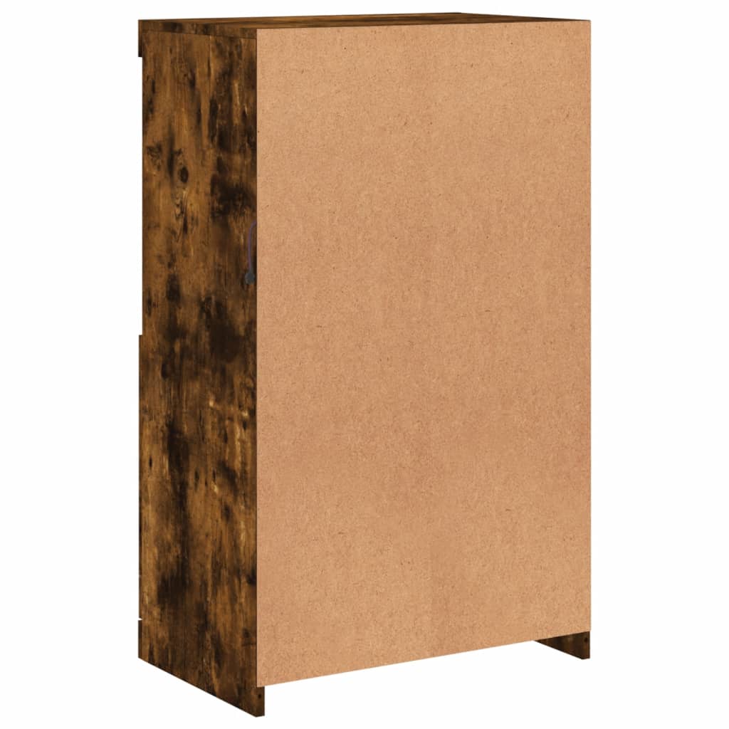 Aparador com luzes LED 60,5x37x100 cm carvalho fumado